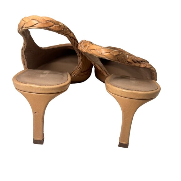 Ulla Johnson Natural Leather Slingback Braid Detail Kitten Heel size 37/6.5 - Picture 7 of 13